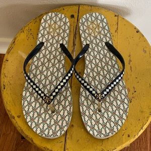 Tory Burch Black and White Sandals